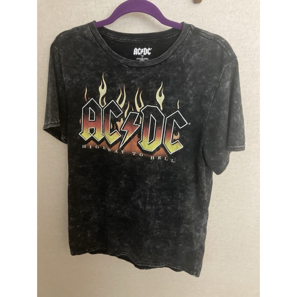AC/DC T Shirt Mens Medium Black Distressed